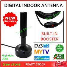 Merk antena ini merupakan jenis antena tv digital terbaik yang cukup laris dipasaran sebab selain menghasilkan kualitas gambar yang bagus dan sinyalnya luas, harganya pun terjangkau. Indoor Digital Tv Antenna With Booster 25dbi Aerial Uhf Hdtv 5 Meter For Myfreeview Antena Mytv Dvbt2 Magnetic Antenna Shopee Malaysia