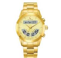 Wholesale Luxury Islamic Digital Analog Dual-Time Azan Watch Stainless  Steel Prayer Watch