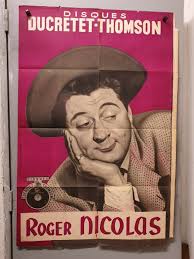 Affiche ancienne Roger Nicolas Disques Ducretet 80x120