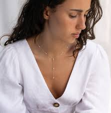 Collar de perlas, collar de lazo, regalo personalizado, regalo para ella,  joyería personalizada, regalo para ella, regalo de dama de honor, regalo  para mamá