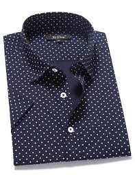 Black And White Polka Dot Short Sleeve Shirt Men S Casual Dress Cotton Polka Dots Short Sleeve Fitted Button Down Shirts Polka Dot Navy Blue Cq12gt75sbz Mens Casual Dress Polka Dot Shorts Blue Shirt Men