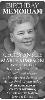 Cecily Simpson Obituary (2014)