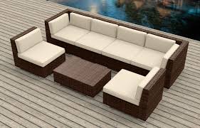 Kirkland 7 Piece Rattan Sectional Seating Group With Cushions Wooden Sofa Designs Sofa Bed Design Wooden Sofa Set