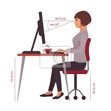 Welcher tisch ist gut für die gesundheit? Richtige Sitzende Position Buro Schreibtisch Haltung Vektor Illustration Leinwandbilder Bilder Medicals Ergonomische Wirbelsaule Myloview De
