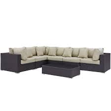 Outdoor Modway Convene Wicker 7 Piece Patio Conversation Set White In 2019 Patio Furniture Sets Outdoor Outdoor Furniture Sets