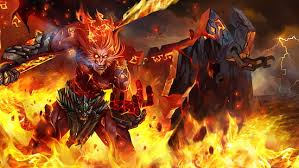 Just waiting a few days lots of wallpapers will appear automaticily. Hd Wallpaper League Of Legends Wukong Burning Fire Fire Natural Phenomenon Wallpaper Flare