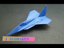 Kapal terbang kertas sangat menyeronokkan dan senang dibuat di rumah dengan hanya satu helai di hadapan anda. Origami Tutorial Cara Membuat Pesawat Kertas Jet Tempur F 35 Draken Origami Paper Youtube Origami Kertas Origami Kertas