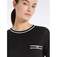 MAX MARA Camicia crepes di seta CILE Nero/Bianco [Donna] Elsa Boutique