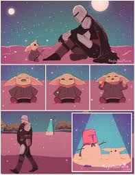 Kaylabeemarie Din S Toughest Mission Yet Small But Mighty In 2020 Funny Star Wars Memes Star Wars Comics Star Wars Humor