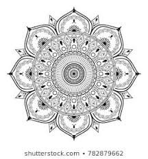 Vector Henna Mandalas Style Decoration Hand Drawn Round Decorative Ornament Symbol Yin Yang In Circle Of Man In 2020 Henna Mandala Design Henna Designs Henna Mandala