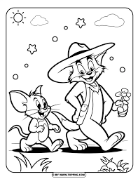 coloring page for tom and jerry