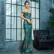 Love Lemonade Off The Shoulder Geometric Sequins Bodycon Long Dress Lm81343 Green Dresses Aliexpress