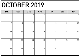 Printable 2019 October Calendar Blank In 2020 Free Printable Calendar Templates Calendar Printables Printable Calendar Template