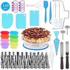 120 Pcs Plateau Tournant Gateau Kits De Decoration De Gateaux Moules A Muffins Parfaits Pour Les Debutants Preparation Gateau Moule Muffin Decoration Gateau