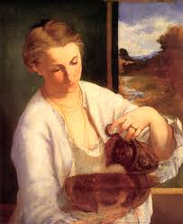 Femme Versant De L Eau Manet