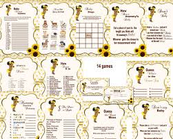 Sunflower Baby Shower Games Baby Shower Games Package Etsy Sunflower Baby Showers Baby Shower Games Printable Baby Shower Games