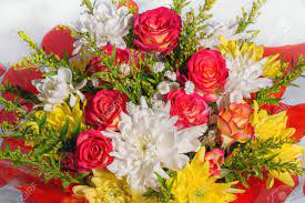 Thousands of images added daily. Bouquet Of Fresh Flowers Close Up The Flower Arrangement Is Stock Photo Picture And Royalty Free Image Image 122492387