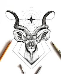 Ewa Skuta Kudu Bull Ink Drawing Drawings Animal Logo Ink Drawing