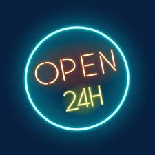 Aberto 24 Horas De Luz De Neon Neon Signs Neon Open 24 Hours