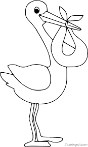 Two storks singing coloring page. Stork Coloring Pages Coloringall