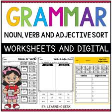 Verbs vs nouns first grade / stress on second syllable [e.g. Nouns Verbs Adjectives 1st Grade Worksheets Teaching Resources Tpt