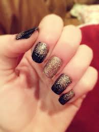 Prom Black And Gold Acrylic Nails Black And Gold Nails Black Prom Nails Gold Nails Spring Acrylic Nails