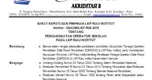 Sk operator dapodik paud 2020. Contoh Surat Penugasan Operator Dapodik Lkp Pkbm Sps Terbaru Edunesia