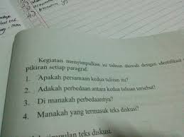 Sebagai informasi, teks pertama kakak tandai sebagai teks a, sedangkan teks kedua ditandai sebagai teks b. Kegiatan Menyimpulkan Isi Tulisan Diawali Dg Identufikasi Pokok Pikiran Setiap Paragraf Brainly Co Id
