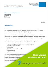 Arbeitsvertrag als wesentlicher bestandteil im arbeitsrecht: Arbeitszeugnis Muster Kostenlose Word Vorlage Zum Download