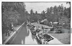 Canal In Bombay India British Era Stock ...