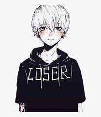 Download Animeboy Anime Boy Piercing Black Loser Whitehair Anime Boy Black And White Png Image With Anime White Hair Boy Anime Boy Hair White Hair Anime Guy