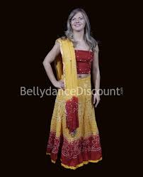 Vestito indiano 3 pezzi giallo-rosso - 59,90 €