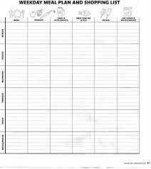 printable meal plan chart in 2019 weekday meals meal