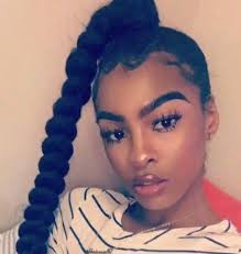 Pin By T H E B R A T On Hairstyles For Black Girls Side Braid Ponytail Quick Braided Hairstyles Hair Styles