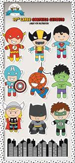 Superhero party treats and a free printable. Large Superheroes 10 Graphics Cutouts Instant Download Superhero Baby Shower Baby Superhero Superhero