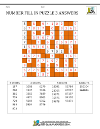 Practice your addition skills by using our printable math puzzles for young learners. Number Fill In Puzzles