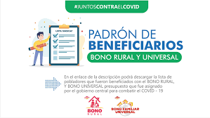 Por lo que, no permite depósitos adicionales. Padron De Beneficiados Bono Rural Y Bono Universal Gobierno Del Peru