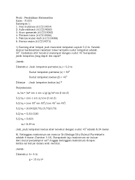 Jarak lompatan oleh seorang atlet tercatat sebagai 13, 10, 12, 20, 15, dan 30. Soal Fisdas Kel 1