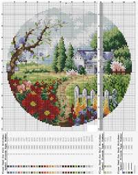 60701 Spring Garden Cross Stitch Landscape Cross Stitch Art Cross Stitch Patterns
