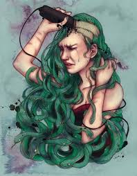 Tragic Medusa Art By An Nhien Nguyen Medusa Art Medusa Artwork Medusa Painting