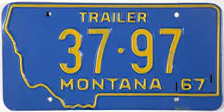 1967 Montana Trailer License Plate License Plate Plates Trailer