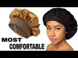 How To Make A Satin Bonnet No Elastic Band Most Comfortable Bonnet For Sleep Youtube How To Make A Satin Bonnet Satin Bonnet Satin Bonnet Natural Hair