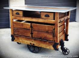 mobile pallet kitchen island on wheels