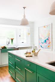 15 Kitchens With Bright Green Cabinets Green Kitchen Island Interior Design Kitchen Green Kitchen Cabinets