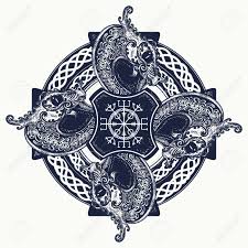 Wells message me on facebook to get a price quote. Celtic Cross Tattoo Art And T Shirt Design Helm Of Awe Aegishjalmur Celtic Trinity Knot Tattoo Dragons Symbol Of The Viking Nordic Celtic Cross Ethnic Style Graphics Royalty Free Cliparts Vectors And Stock