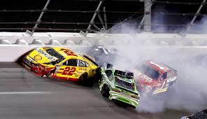 Relive all of the crashes from the 2019 running of the great american race, from ricky stenhouse's early move that cost bubba wallace, among others, to william byron's ability to make it through two big, late crashes before a third took him out — and, of. Ricky Stenhouse Jr Wins Crash Filled Race At Daytona