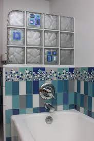 Custom made tile murals for your kitchen wall tile or bathroom tile project. Glass Block Partition Houzz