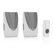 Carillon Byron Double A Led Mobile Sans Fil Sonnette By236fe Blanc Et Gris Sonnette Carillon Et Plaque Signaletique