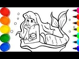 32 gambar mewarnai putri duyung. Cara Menggambar Putri Duyung Ariel Yang Berkilauan Untuk Anak An Cara Mewarnai Putri Duyung Ariel
