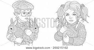 Discover our 1,500+ free adult coloring pages to download in pdf or to print : Boy Girl Coloring Vector Photo Free Trial Bigstock